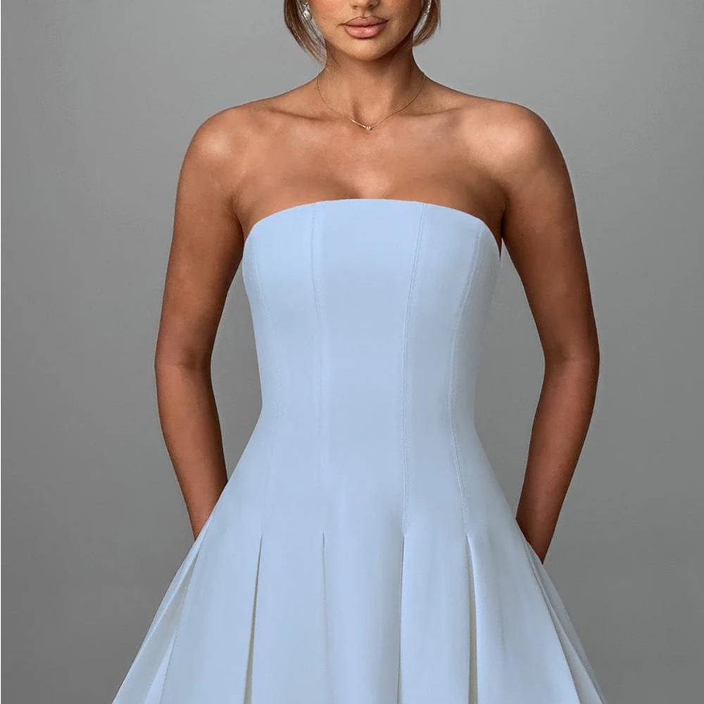 Babyboo BYRONY mini Dress Strapless Blue  Small NWT